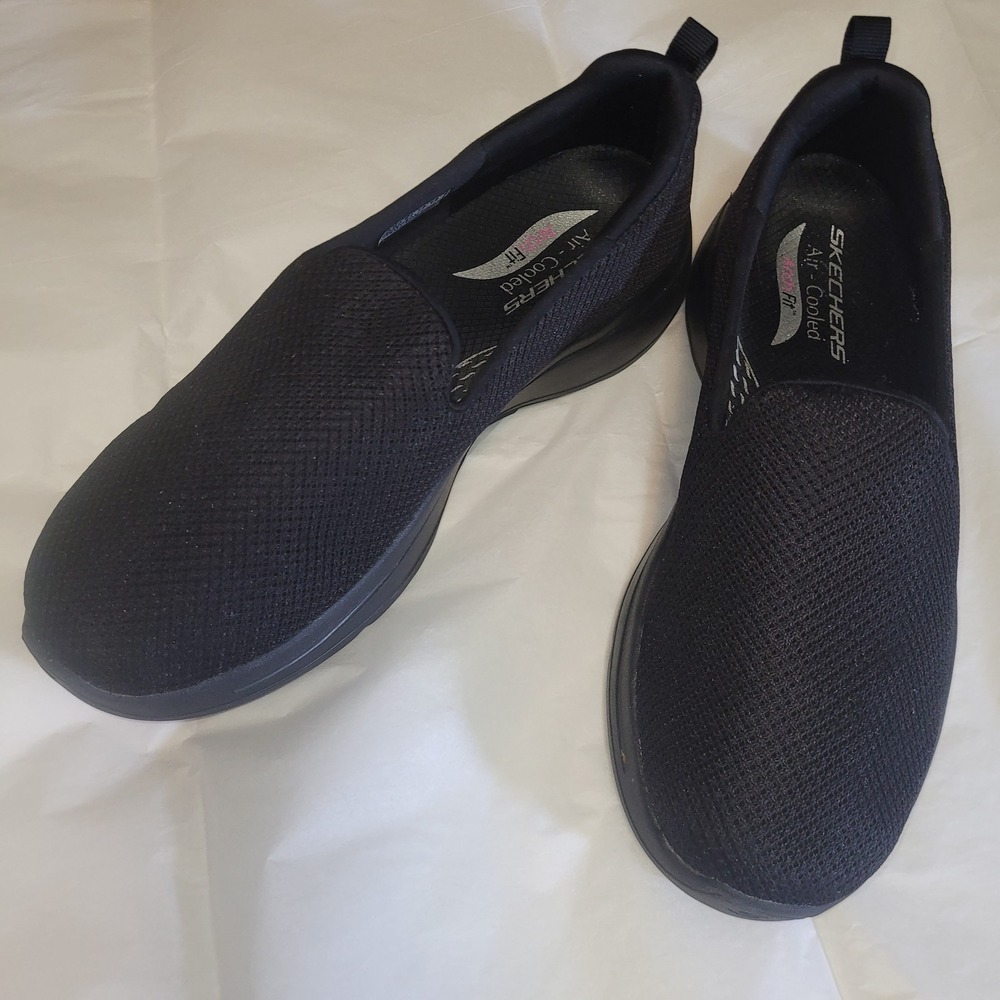 Skechers Go Walk Arch Fit Women 9 Black Slip On Walking Sneakers Comfort